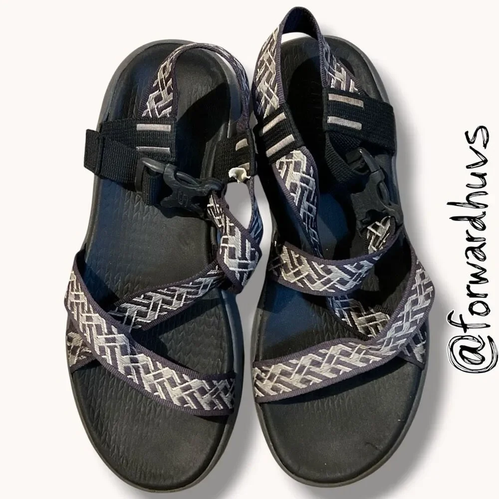 Skechers Sport Sandals Gray Adjustable Straps Heavy Wear Approx Sz 10